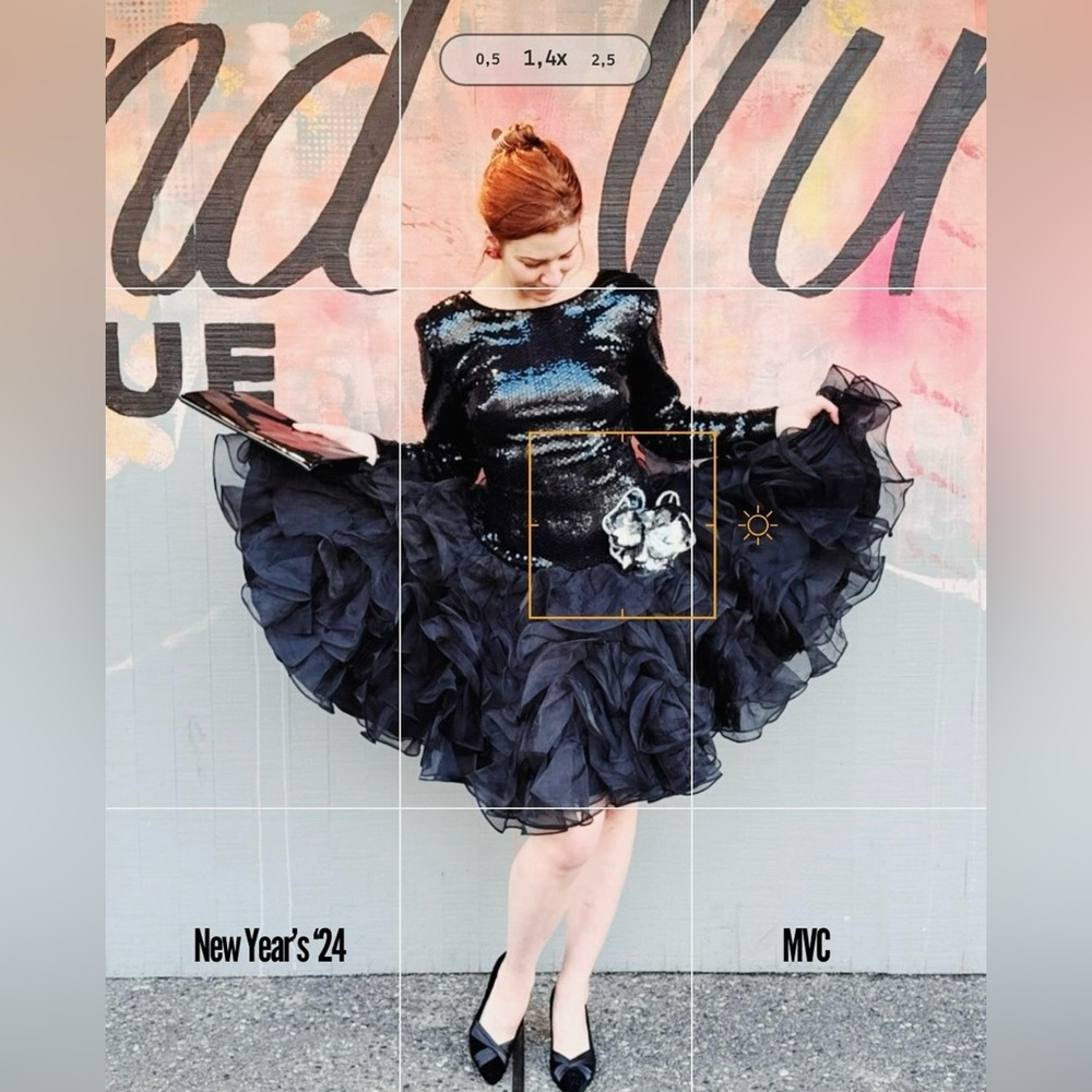 Vintage After Five by Julie Duroche for Saks Fifth Avenue black Sequin Dress